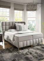 Boxspringbett mit Bonnell-Federkern-Matratzen und Kaltschaumtopper CREME