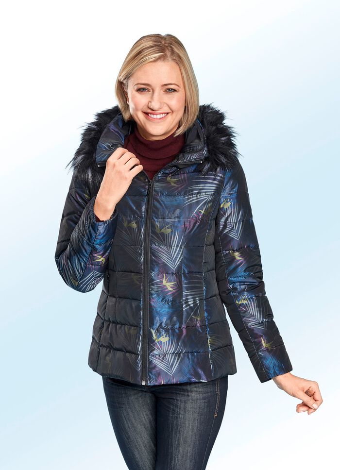Jacke mit Bl&auml;tterdruck 