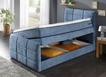 Boxspringbett mit Bettkasten und Topper BLAU