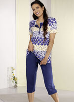 Schlafanzug mit Modal, Knopfleiste und kurzen Ärmel 