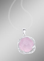 Anh&auml;nger mit Rosenquartz und Wei&szlig;topas 