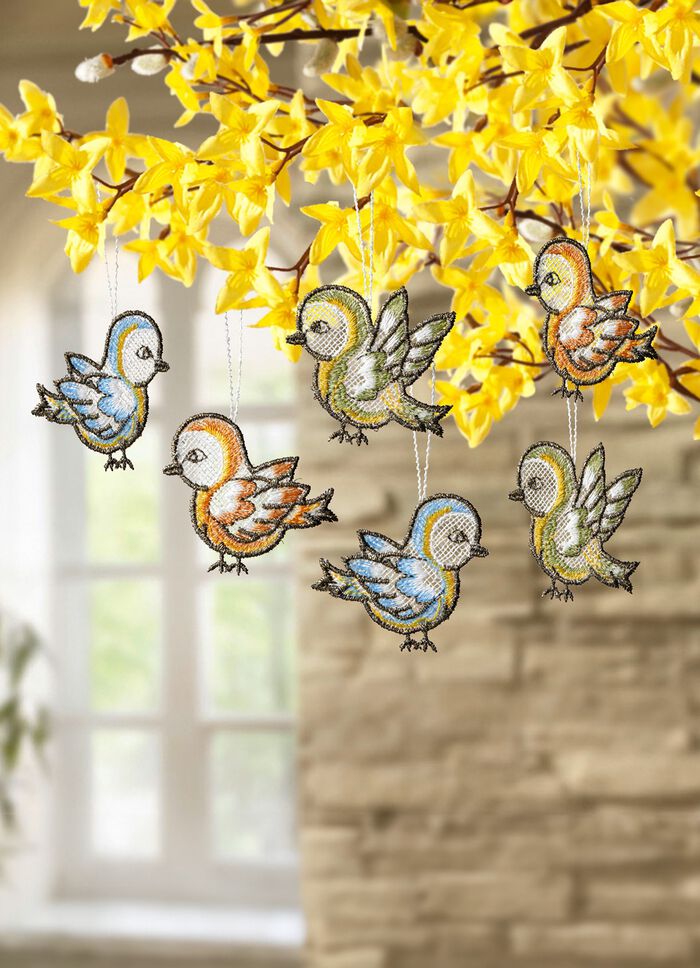 6-teiliges Set aus echter Plauener Spitze 