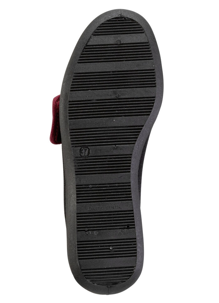 Klettschuh mit hübscher Bordüre SCHWARZ-BORDEAUX