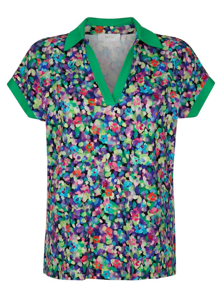 Poloshirt mit &uuml;berschnittenem &Auml;rmel 