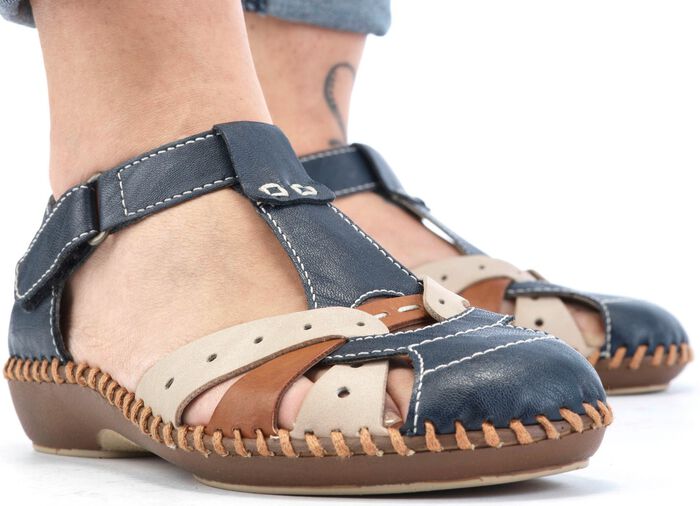 Rieker, leichte Damen-Sandalen, Weite G, mit Klettverschluss 