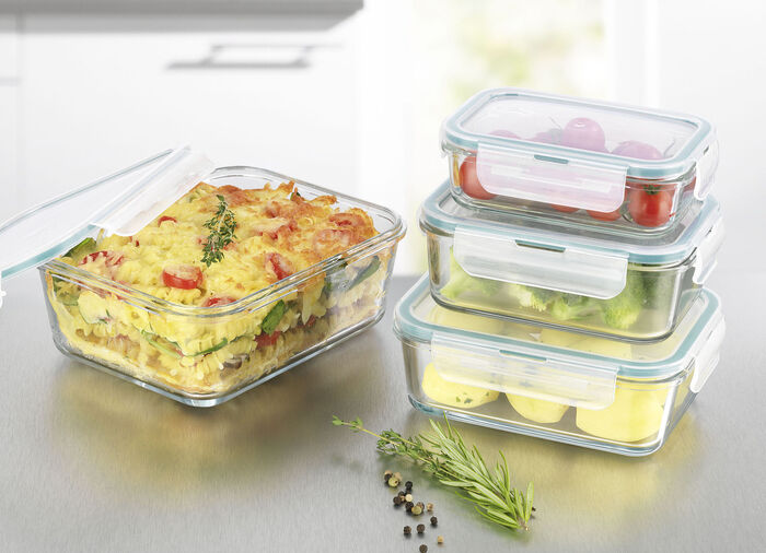 Dosen-Set aus Borosilikatglas, 4-teilig 