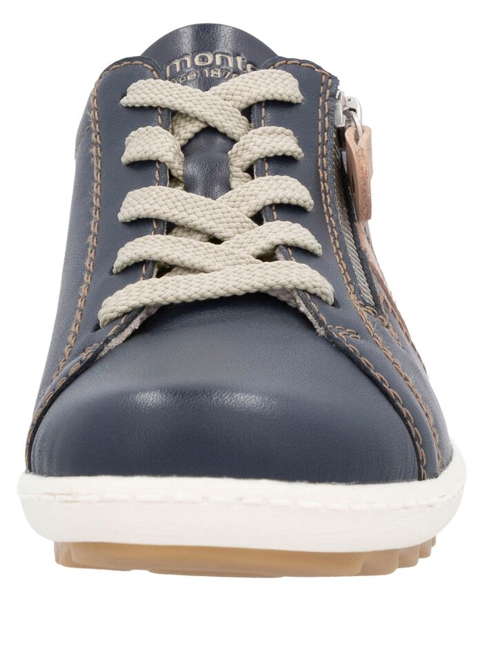 Remonte Schn&uuml;rschuh aus teilweise gepr&auml;gtem Nappaleder 