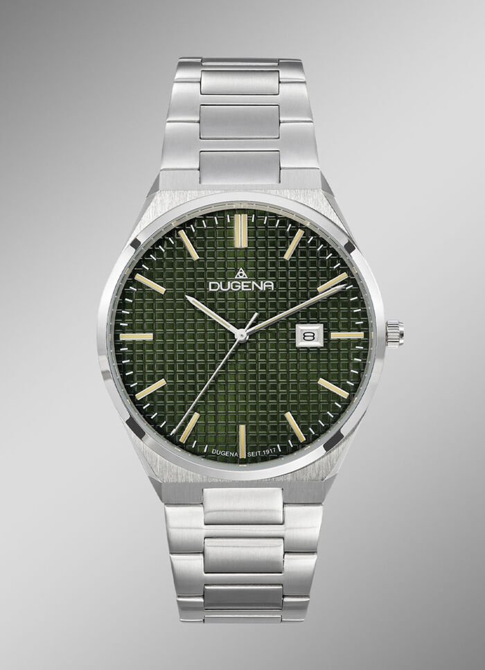 Dugena-Quartz-Herrenuhr mit Edelstahlbandgehäuse 