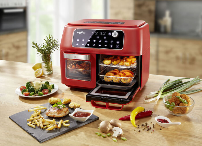 Doppelkammer-Fritteuse:2 Gerichte – fertig zur gleichen Zeit! ROT