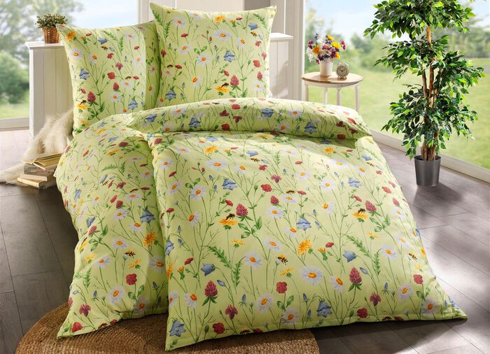 Renforcé Bettwäsche-Garnitur von Bierbaum GRÜN