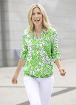 Shirt-Tunika mit floralem Dessin 