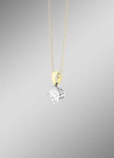 Solitär-Anhänger in Bicolor mit Brillant 