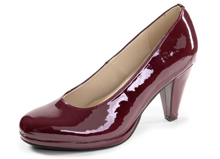 Andrea Conti, schicke Damen-Pumps, aus glänzendem Lackmaterial BORDEAUX