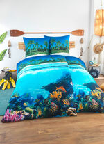 Microfaser-Bettwäsche-Garnitur mit Reißverschluss MULTICOLOR