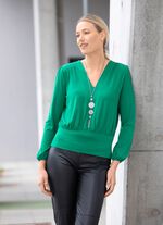 Shirt-Tunika mit V-Ausschnitt GRÜN