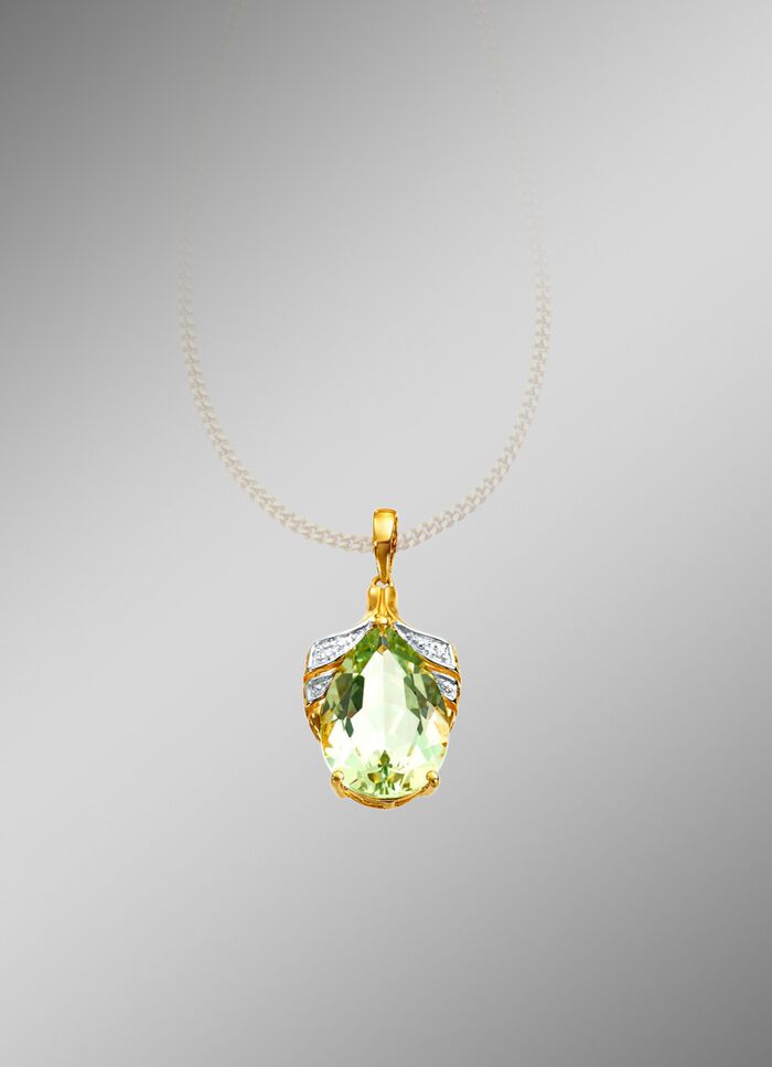 Anh&auml;nger mit gr&uuml;nem Amethyst 