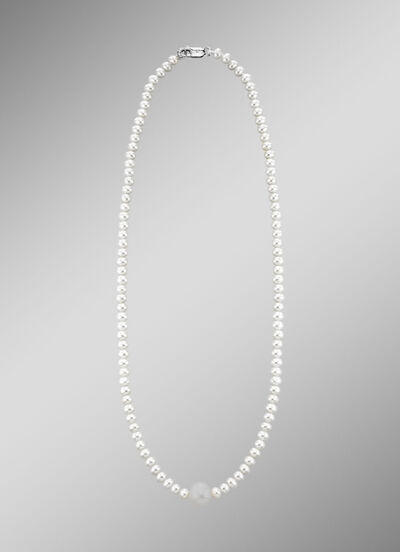 Schicke Halskette mit Süßwasser-Zuchtperlen 