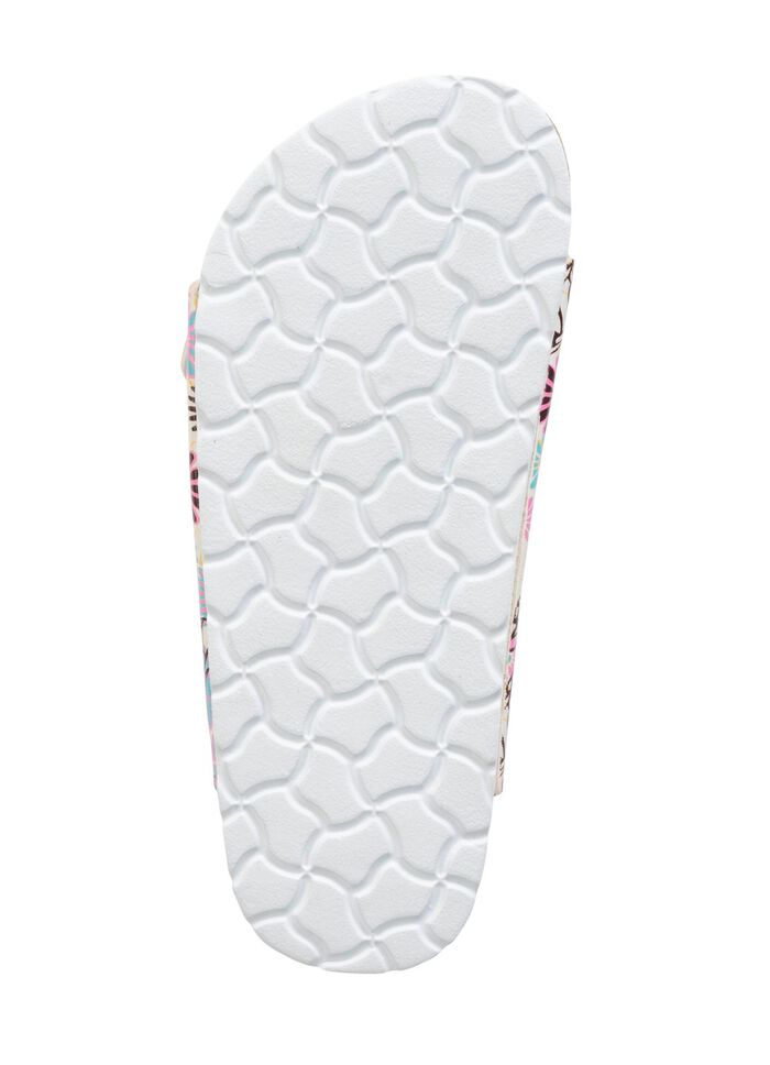 Pantolette in verspielt bedrucktem Dessin ECRU-BUNT