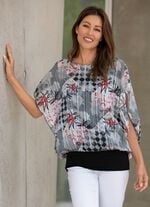 Poncho-Tunika mit eingearbeitetem Top 
