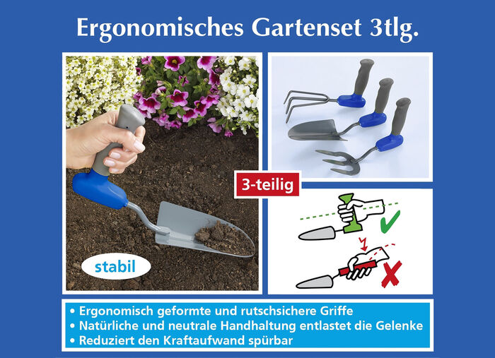 Ergonomisches Garten-Set, 3-teilig 