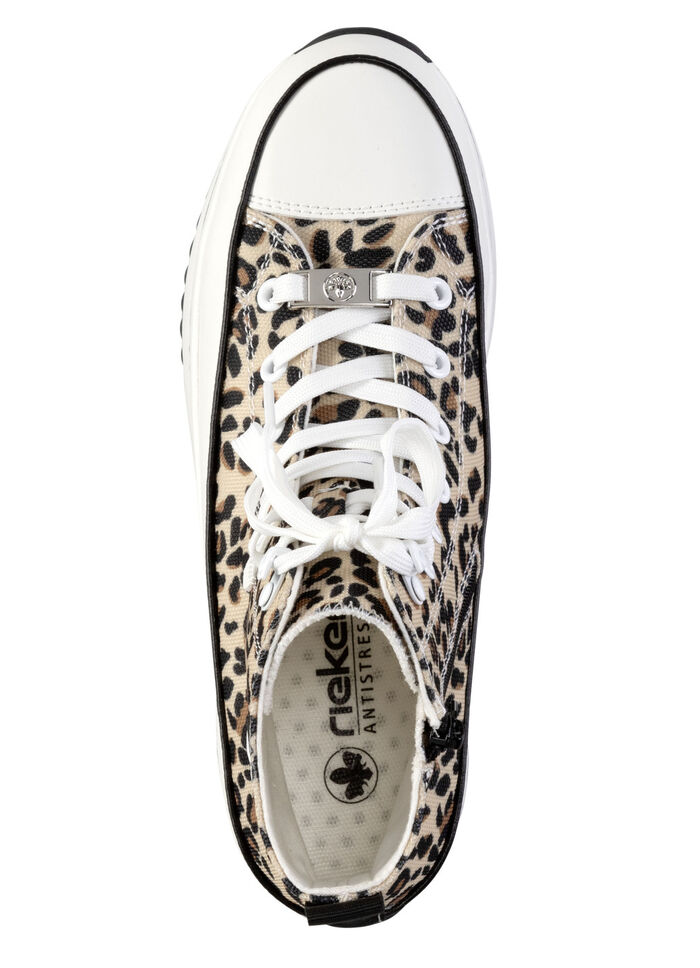Rieker Schn&uuml;r-Bootie in Leo-Print oder Denim-Style BRAUN-SCHWARZ-WEISS