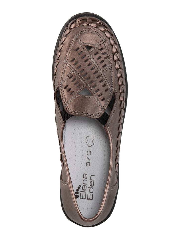 ELENA EDEN Slipper luftig durchbrochen und mit Flechtdurchzug 