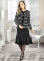 8-Bahnenrock mit Godet-Einsätzen SCHWARZ