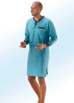 Nachthemd mit Knopfleiste, aufgesetzter Brusttasche, &Auml;rmelb&uuml;ndchen 