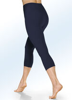 Zweierpack Caprihosen mit Dehnbund 1X GRAU MELIERT, 1X MARINE