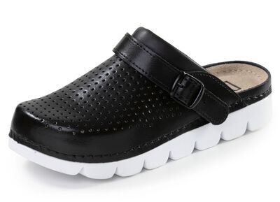 Sommerliche Damen-Clogs, aus Leder 