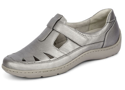 Waldläufer, bequeme Damen-Slipper, Weite H, mit herausnehmbarem Fußbett 