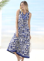 Laurina Kleid mit farbbrillantem Druckdessin, ärmellos 