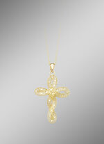 Filigraner, geschwungener Kreuz-Anh&auml;nger 