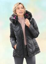 Jacke mit abnehmbarer Kapuze SCHWARZ