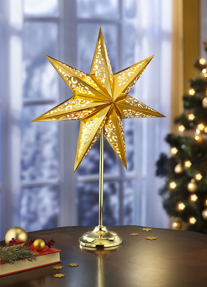 Tischleuchte Stern aus Papier 