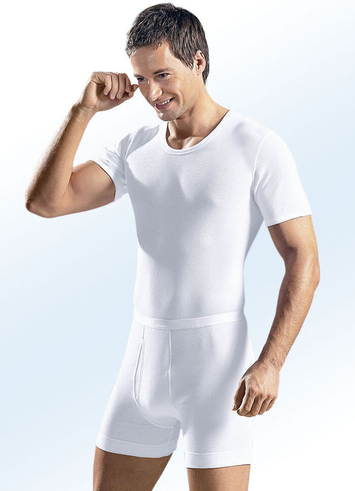 Schiesser Schlupfjacke aus Doppelripp, weiß 