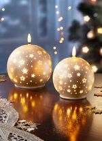 LED-Kerzen mit Sternen-Motiv, 2er-Set GOLD