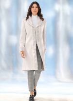 Mantel mit Kunstpelz-Besätzen 