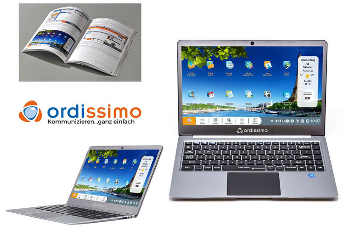 Ordissimo Notebook mit leicht bedienbarem Betriebssystem 
