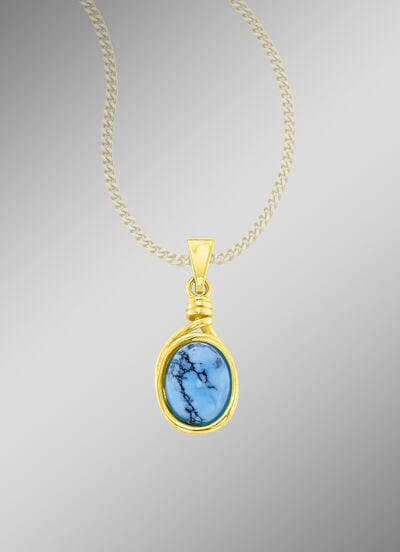 Edle Unikate: Anhänger mit Türkis, beh., und mit Matrix 