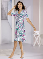 Laurina Nachthemd mit V-Ausschnitt und kurzen Ärmeln 