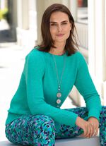 Pullover aus B&auml;ndchengarn JADEGR&Uuml;N