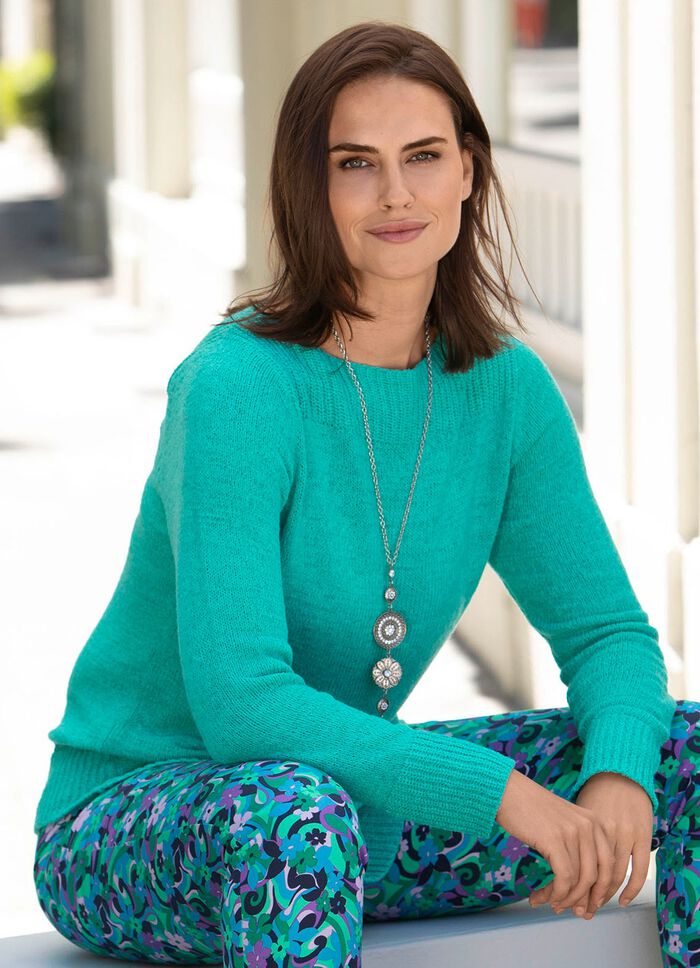 Pullover aus B&auml;ndchengarn JADEGR&Uuml;N