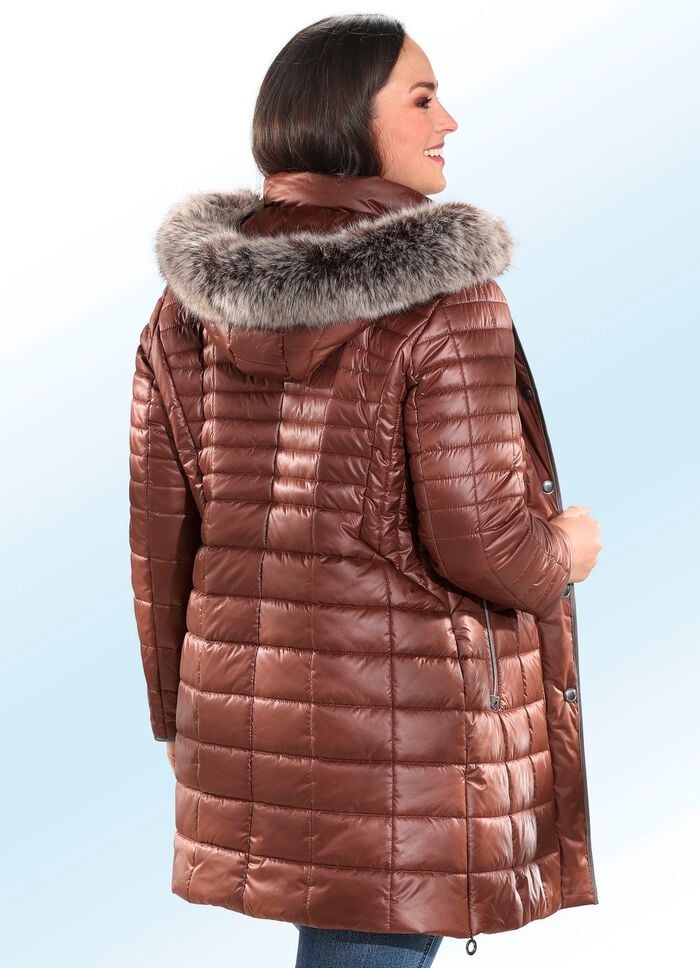 Kurzmantel mit Akzenten aus Nappaleder-Imitat 