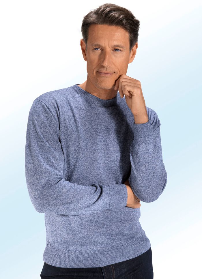 Rundhalspullover in 3 Farben BLAU