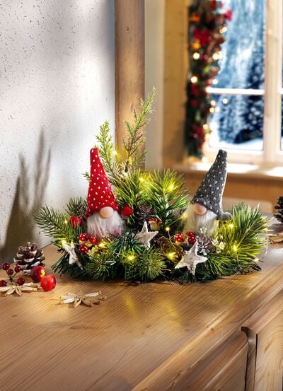 Beleuchtetes Gesteck, batteriebetrieben 