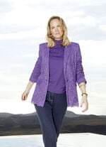 Blazer mit floralem Spitzenbesatz 