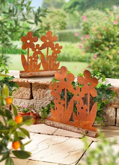 Dekoblume in Rost-Optik 