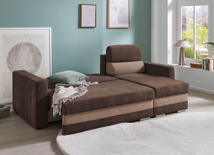 Komfortable Polsterecke mit Bettfunktion 
