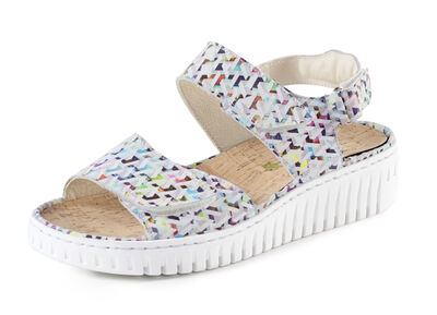 Waldläufer Sandale aus effektvoll bedrucktem Nubukleder 